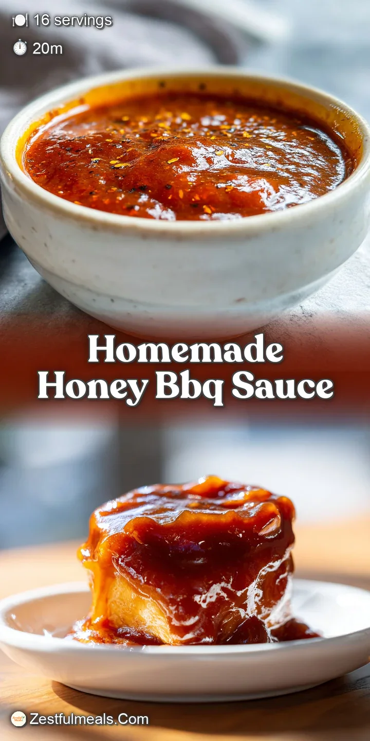 Close-up of glistening, sticky honey BBQ sauce, catching the light. Hints of spice visible, promising a sweet and savory e...