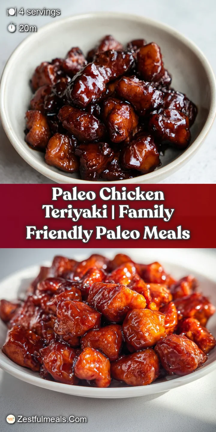 Close-up of glistening chicken chunks coated in a rich brown glaze, topped with toasted sesame and fresh scallions.