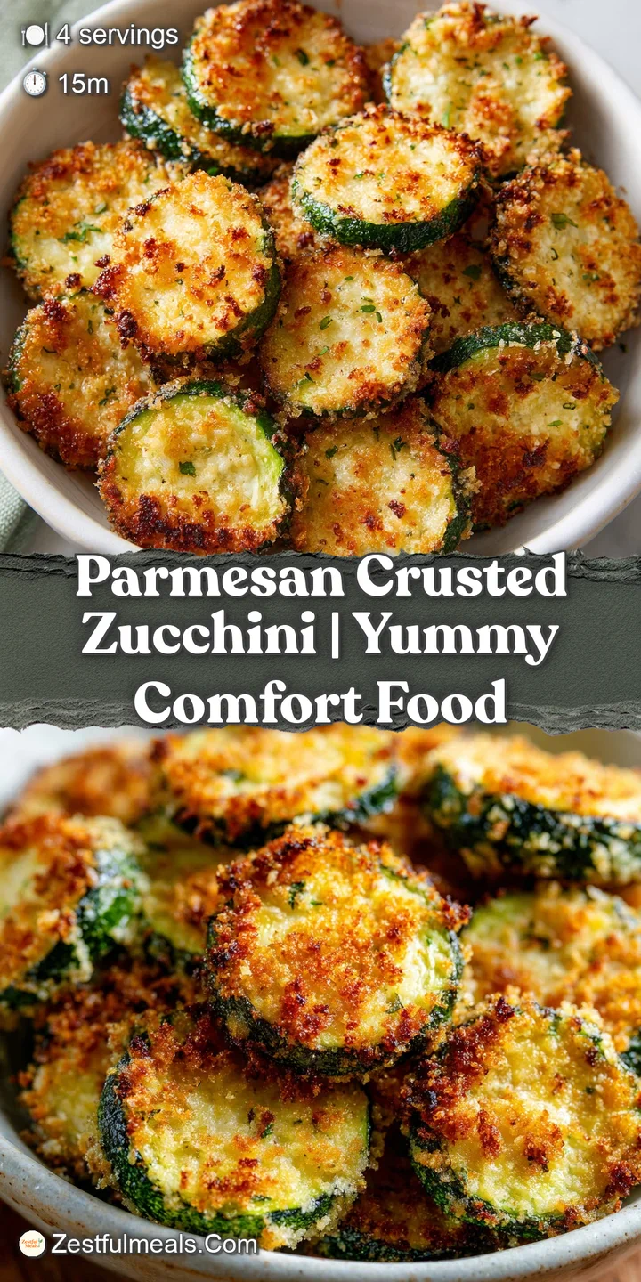 Close-up of a crispy, toasted parmesan crust on a tender green zucchini slice, showing a textured, salty surface.