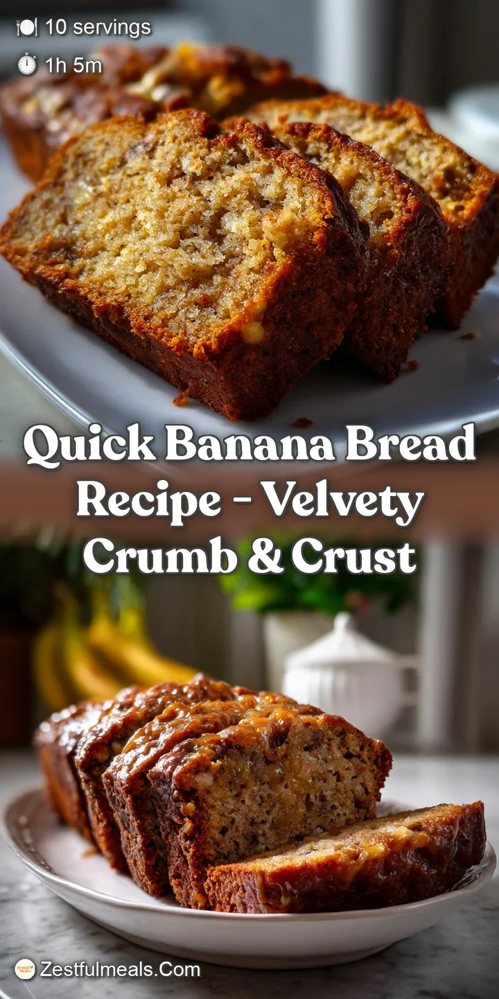 Close-up of a single banana bread slice revealing a soft, airy crumb dotted with ripe banana. A hint of sweetness and invi...