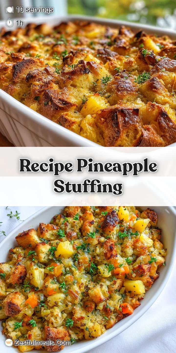 Up-close texture of pineapple stuffing with crisp, browned edges and glistening bits of sweet pineapple.