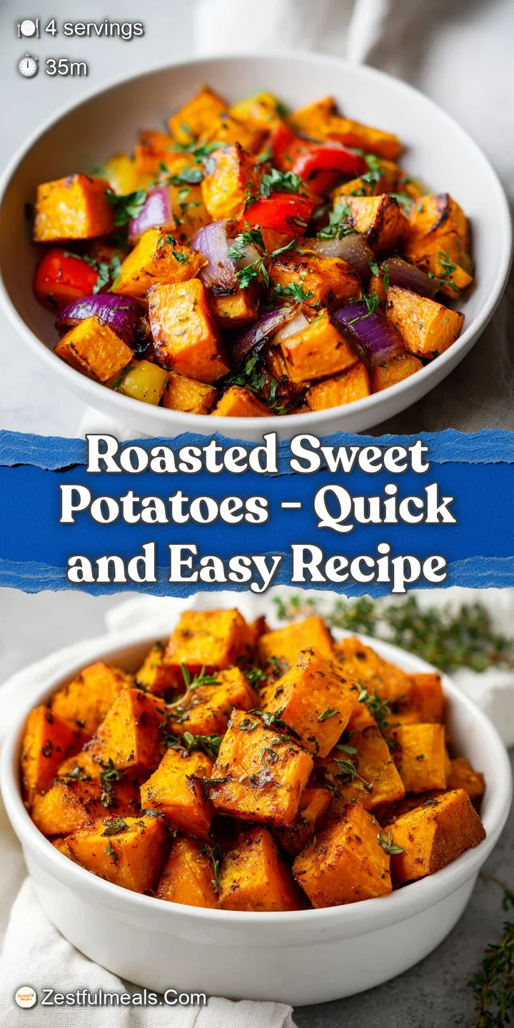 Close-up of a fork piercing a tender, caramelized roasted sweet potato wedge, showing its soft interior.
