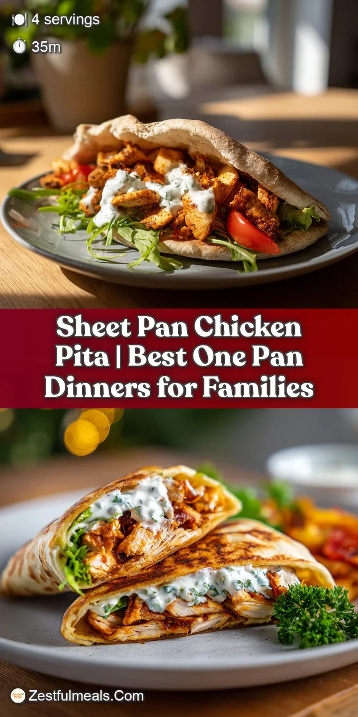 Close-up of tender, juicy chicken and crisp roasted vegetables peeking from a fluffy pita.