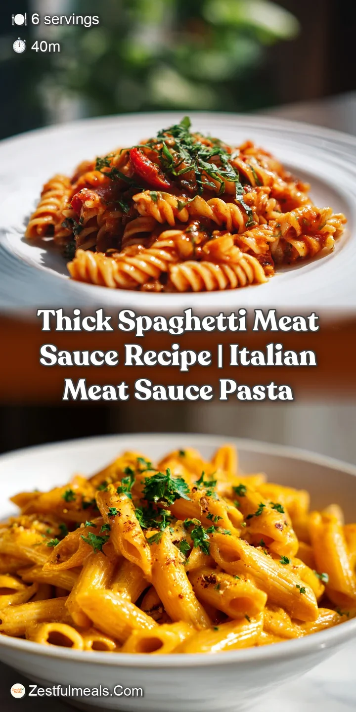 Close-up of glistening meat sauce clinging to perfectly cooked pasta, highlighting flecks of herbs and savory texture.