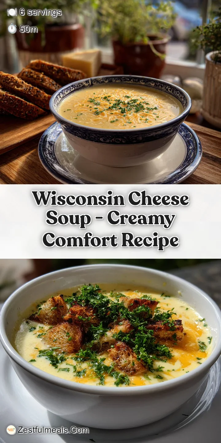 Close-up of rich, cheesy soup with melted cheese strands. Steamy and flavorful, sprinkled with herbs for freshness.