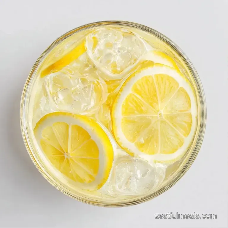 Elegant tall glass of chilled citrus drink with a fresh mint sprig and a lemon wheel against a soft backdrop.