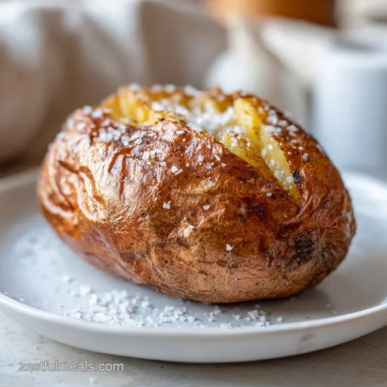 Quick Air Fryer Baked Potato with Sea Salt