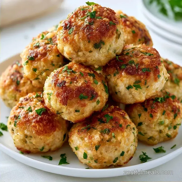 Air Fryer Chicken Meatballs with Parmesan