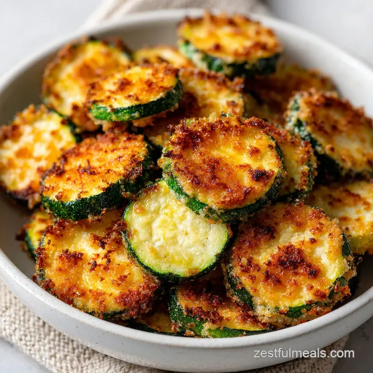 Air Fryer Parmesan Crusted Zucchini Slices: Crispy