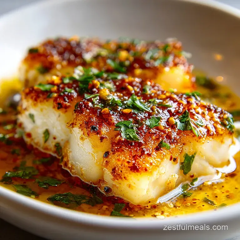 Baked Lemon Garlic Cod with Butter Sauce: Silky