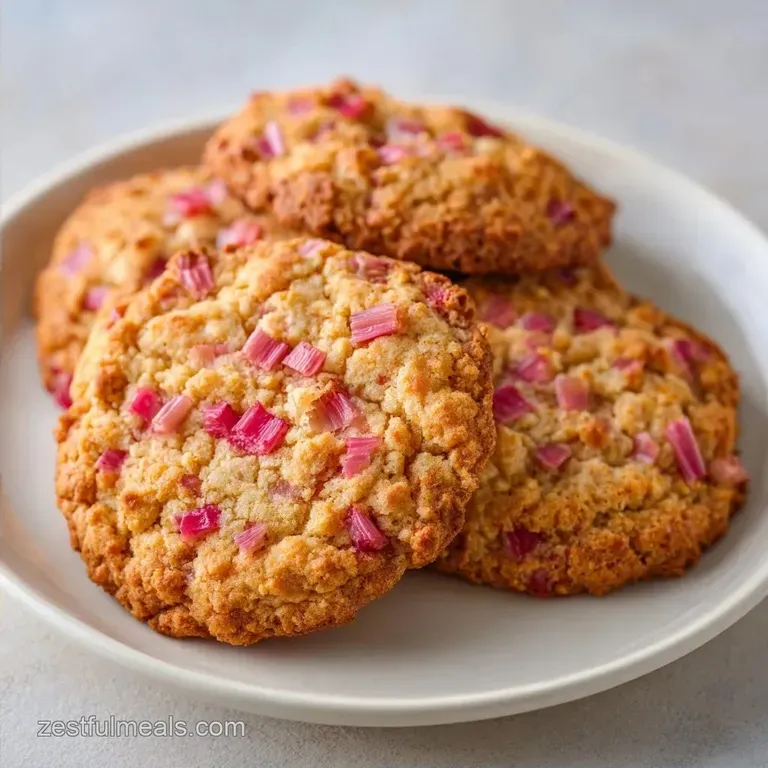 Brown Sugar Rhubarb Cookies: Chewy and Tart