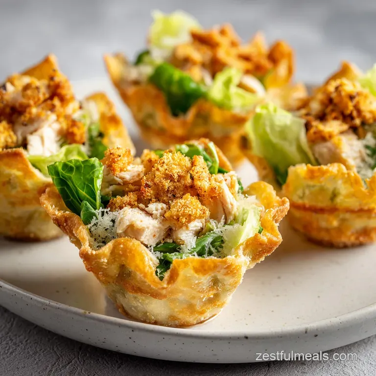 Golden parmesan crisps filled with fresh greens and creamy dressing arranged elegantly on a dark slate serving board.
