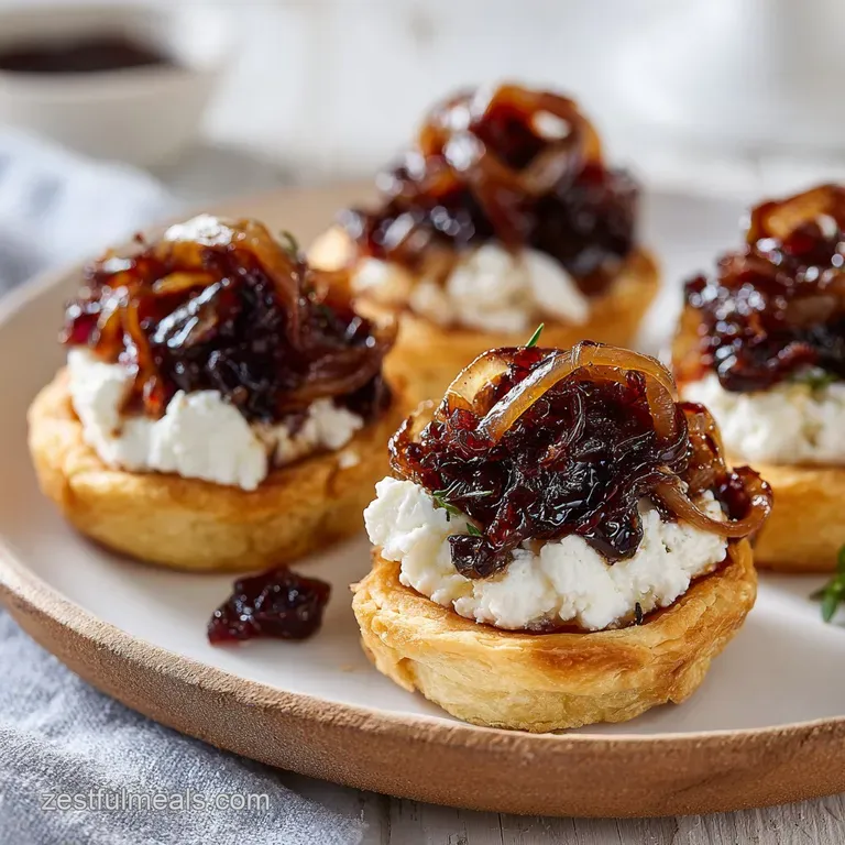 Caramelized Onion and Goat Cheese Tarts: Savory and Rich