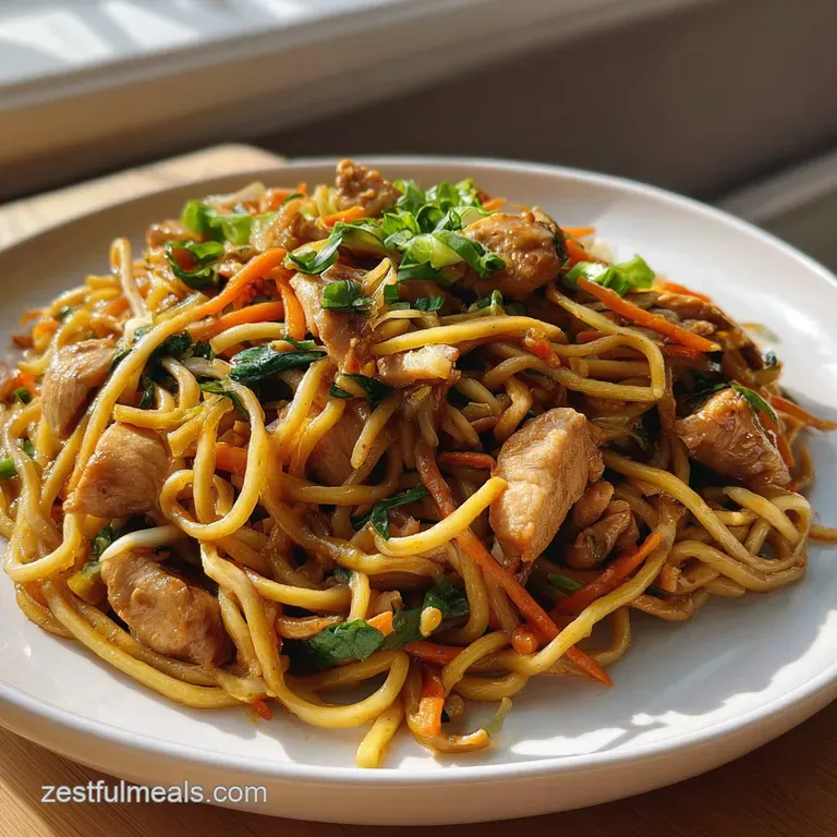 Chicken Chow Mein with Silky Velvetted Chicken