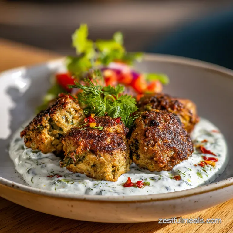 Chicken Kofta with Garlic Yogurt Sauce