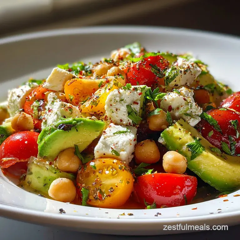 Chickpea Feta Avocado Salad: Pantry Staples Remix