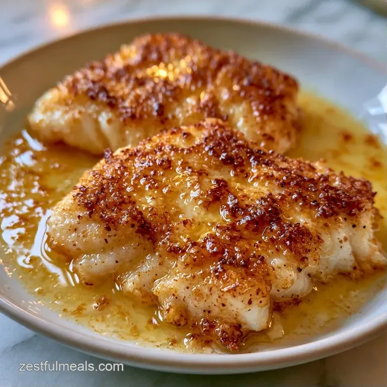 Flaky white fish fillets atop a bed of steamed asparagus, drizzled with lemon butter and a sprinkle of fresh herbs.