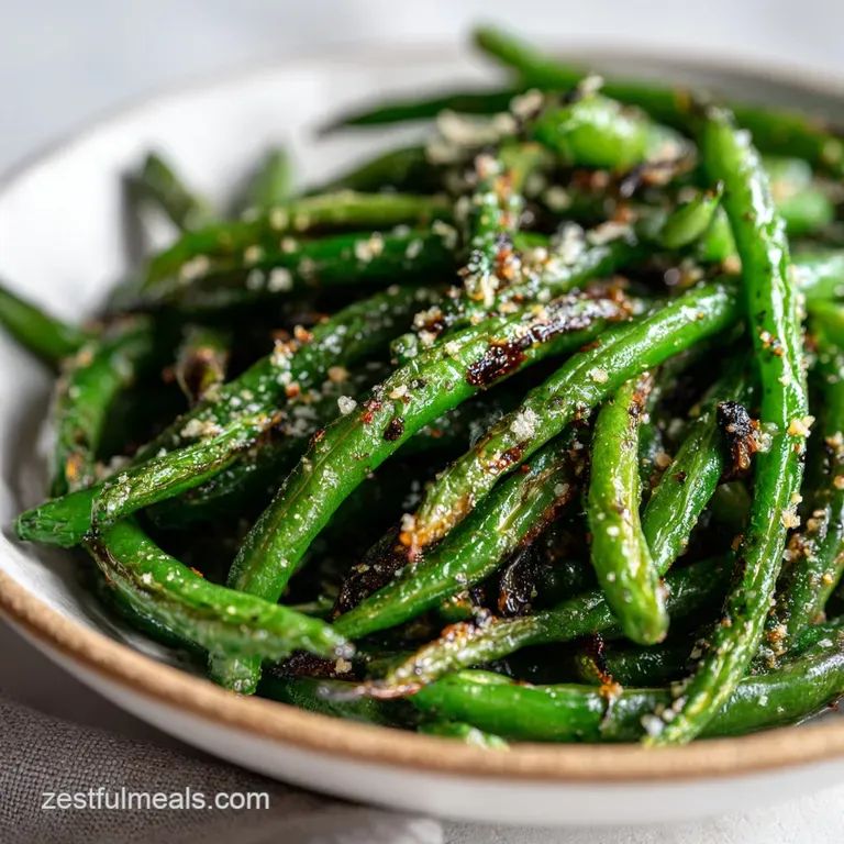 Crispy Parmesan Roasted Green Beans