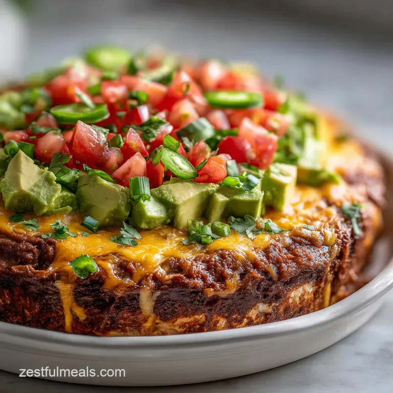 Easy 7 Layer Dip with Guacamole and Refried Beans