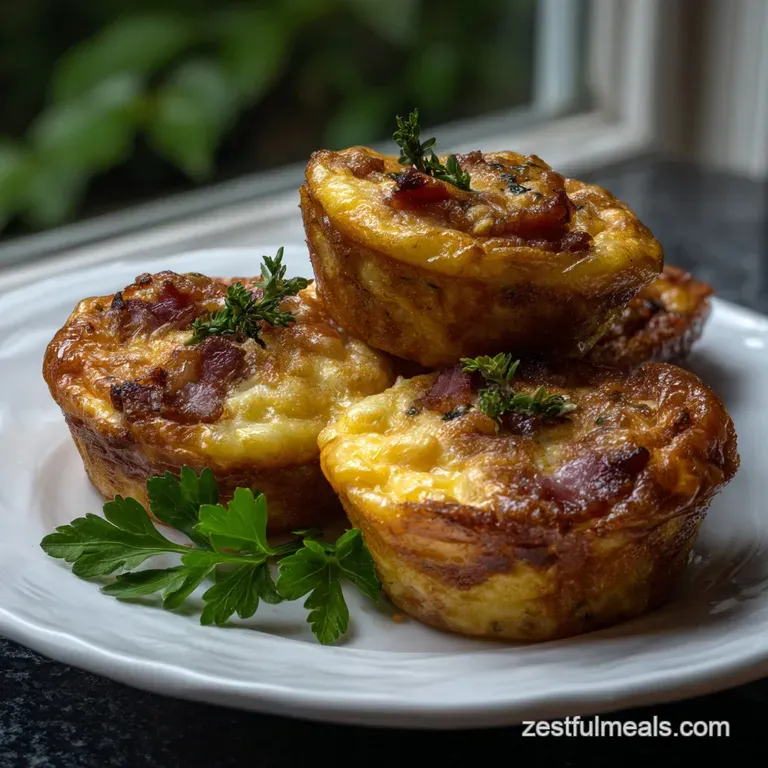 Egg Bites Cooked in Oven with Bacon and Cheese