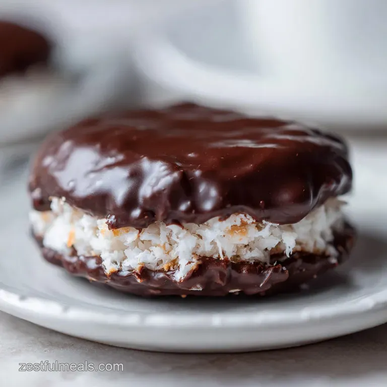 Stacked chocolate Ritz crackers, creamy peanut butter and marshmallow filling visible, topped with sea salt flakes on a wh...