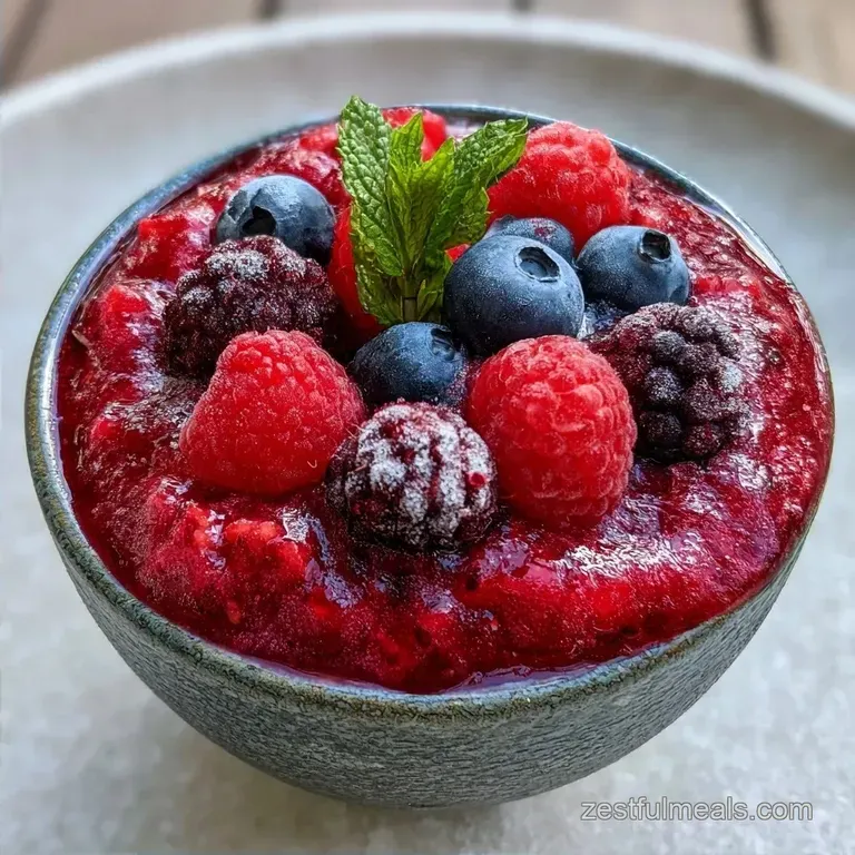 Fruit Punch Slushie with Mixed Berries