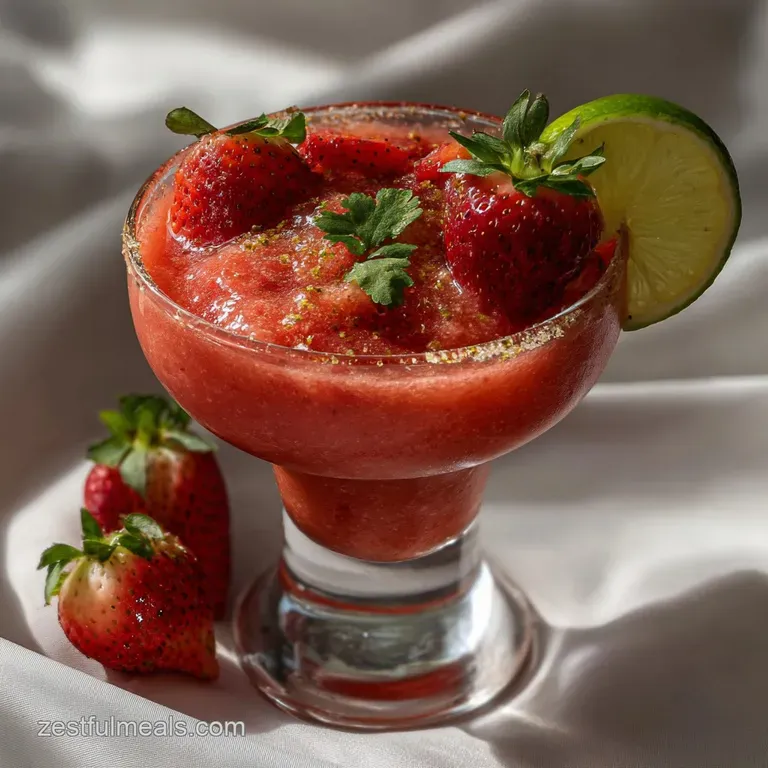 Velvety Frozen Strawberry Margarita Recipe