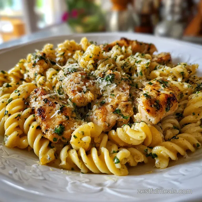 One Pan Garlic Parmesan Chicken Pasta