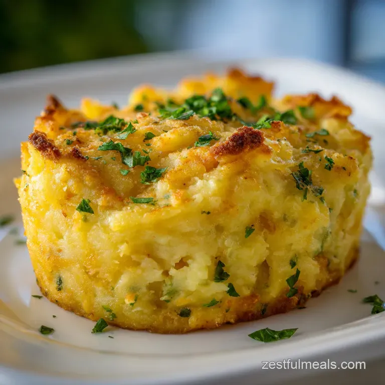Piping hot mound of cheesy mashed potatoes, garnished with fresh chives. Steam rises invitingly from the creamy side dish.
