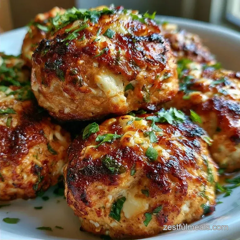 Juicy Greek Chicken Meatballs with Feta