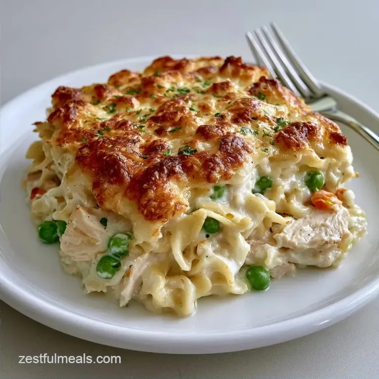 Creamy Ground Chicken Noodle Casserole