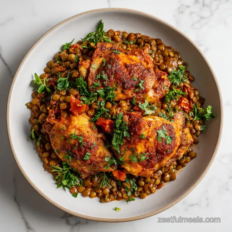 Harissa Chicken Lentils: Hearty and Smoky