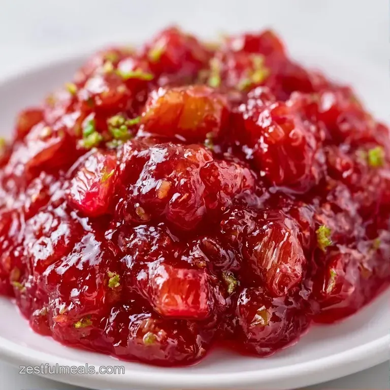 Bright pink fruit preserves spread over golden toasted sourdough, served on a white ceramic plate with a silver knife.