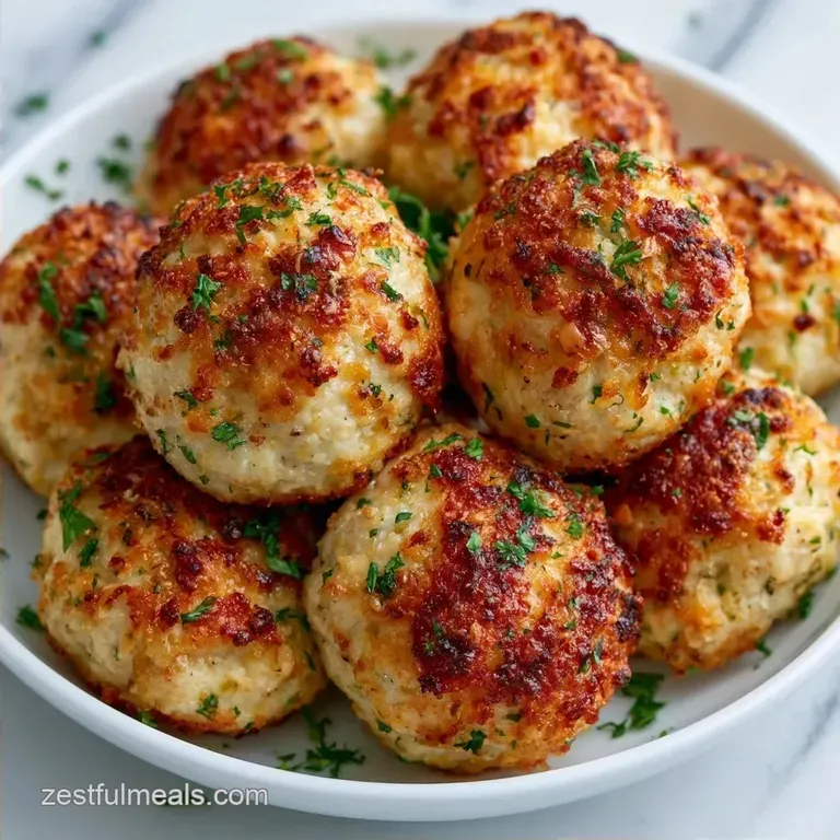 Juicy Baked Meatballs with Ground Chicken