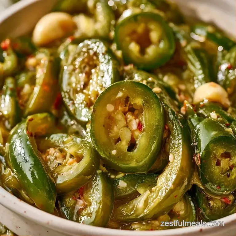 Sliced bright green peppers in a small ceramic bowl, garnished with fresh herbs on a clean white linen surface.