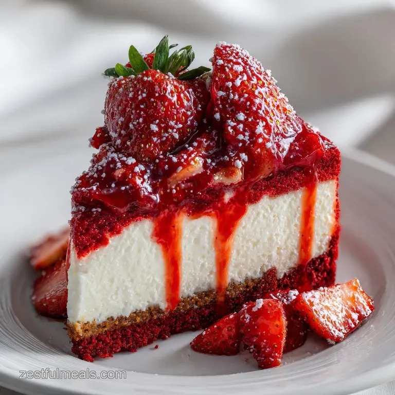 Red Velvet Strawberry Cheesecake: Velvety Crumb