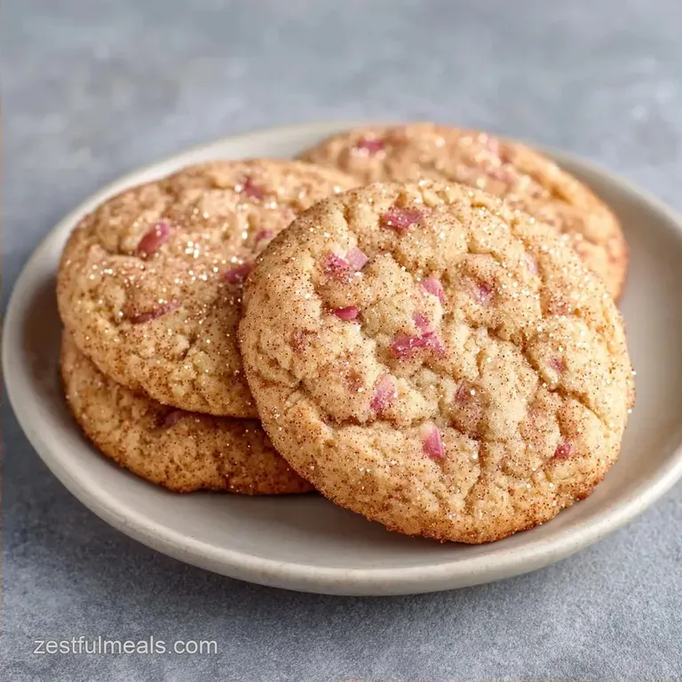 30 Minute Rhubarb Cookie with Cinnamon Sugar