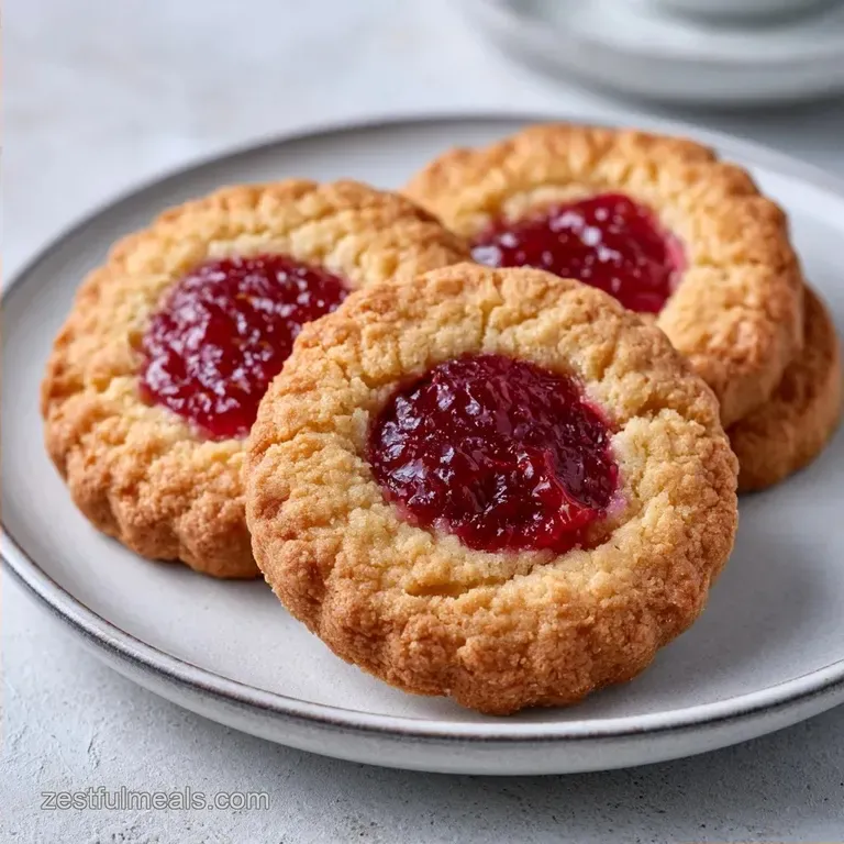 Rhubarb Jam Shortbread Cookies: Buttery and Tangy