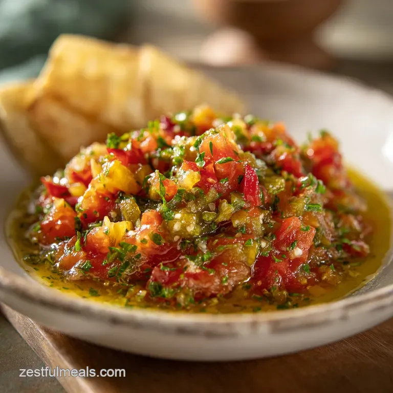 Bright green tomato salsa served in a rustic bowl, garnished with a sprig of cilantro, alongside crispy tortilla chips for...