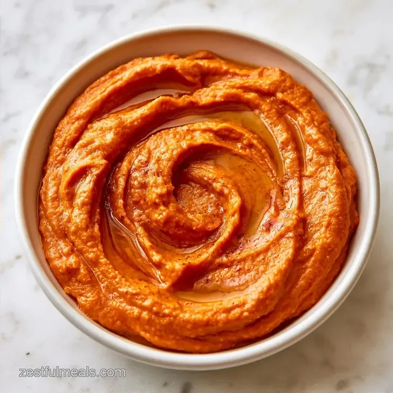 Roasted Red Pepper Hummus: Smoky and Bright