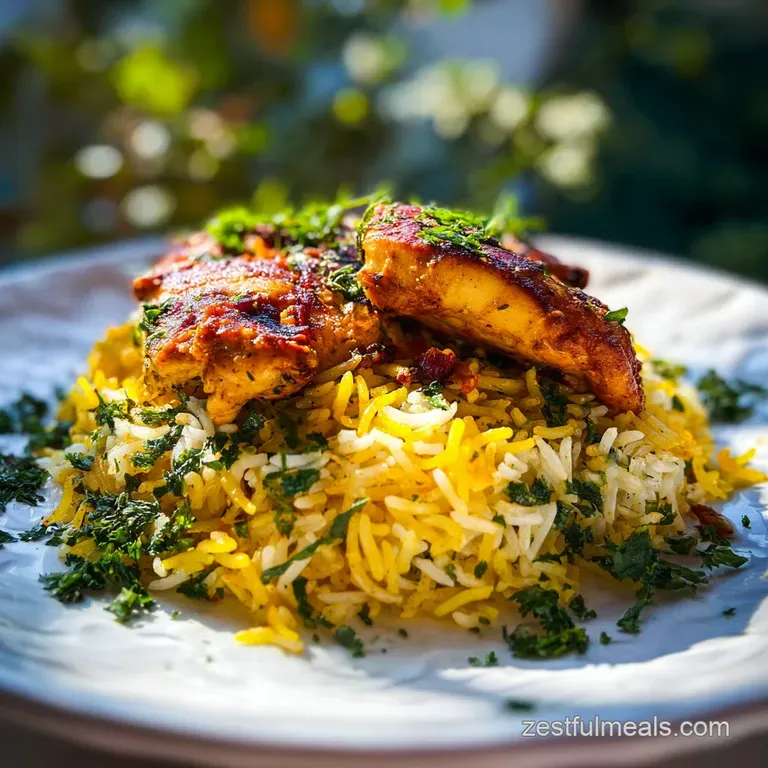 A single, artfully plated portion with fluffy, saffron-infused rice and herbs, showcasing its crisp, golden bottom.