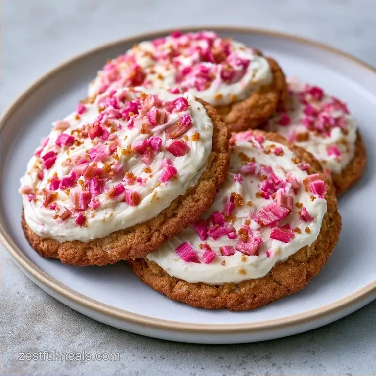 Spring Rhubarb Cookies: Cream Cheese Frosting