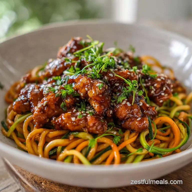 Sticky Garlic Chicken Noodles Recipe