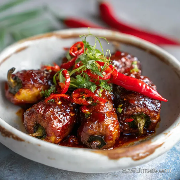 Stuffed Banana Chillies: Smoky Sausage Filling