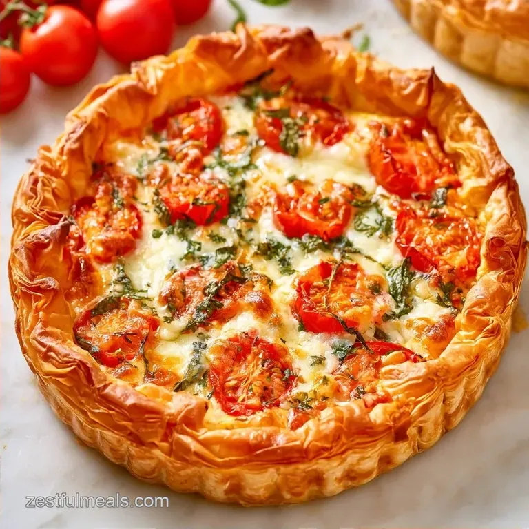 Crispy Tomato Cheese Phyllo Tart